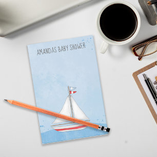 Post-it® Baby shower Aquarelle Merci nautique mou