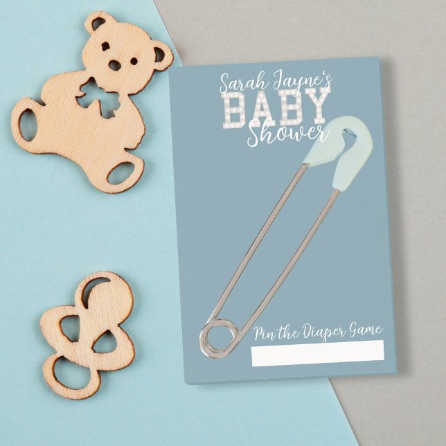 Post-it® Baby shower bleu Jeu Pin de la couche Post-It Note (Just add your name and pin the 'diaper' on the baby! Fun (and safe) baby shower game)