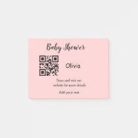 Baby shower rose simple q r code ajouter le texte