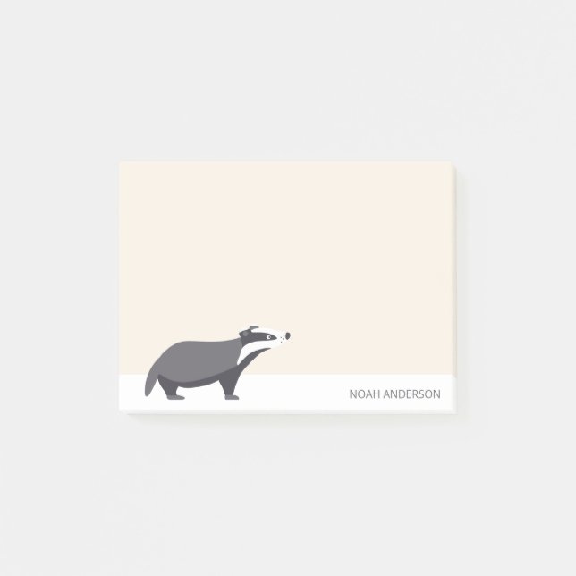 Post-it® Badger woodland animal enfants papeterie (Devant)