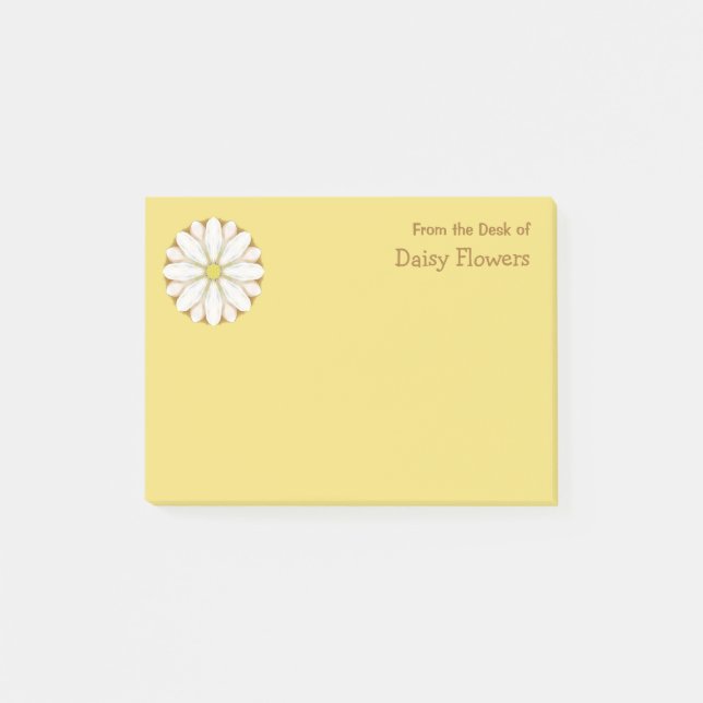 Post-it® Baise blanche sur Golden Yellow Nom personnalisé (Devant)