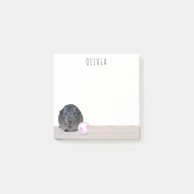 Post-it® Bal De Football Blanc Rose Guinée Pig Retour À L'É (Devant)