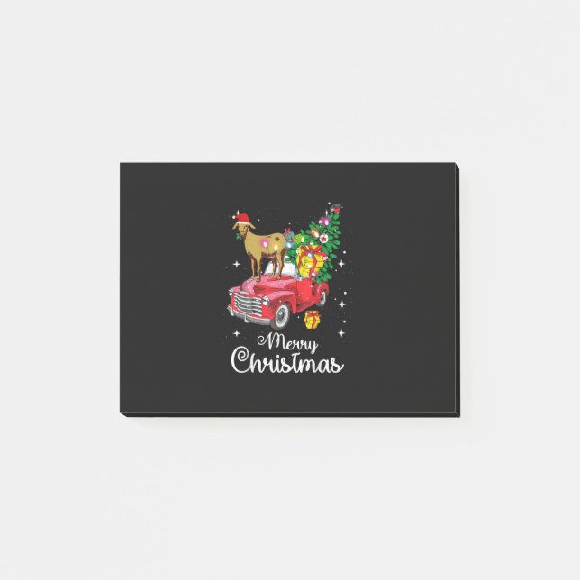 Post-it® Balades de chèvre Rouge Voiture Noël (Devant)