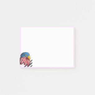 Post-it® Bald Eagle Bird USA Drapeau Pleurant Amérique patr