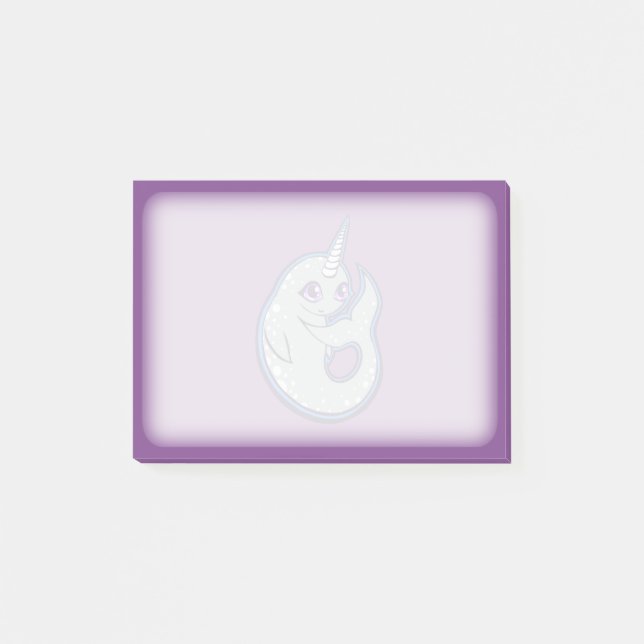 Post-it® Baleine à narval gris avec points d'encre concepti (Devant)