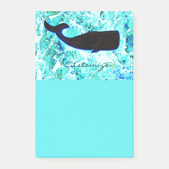 Post-it® baleine noire sous l'eau (Devant)