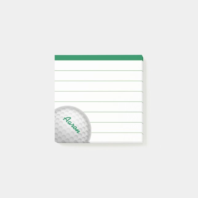 Post-it® Ball de golf personnalisé billet Il note cadeau (Devant)