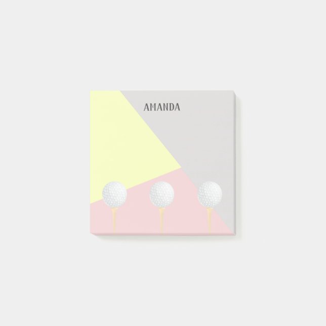 Post-it® balle de golf couleurs pastel géométrique abstrait (Devant)