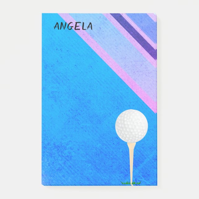 Post-it® balle de golf sur bleu pour golfeurs (Devant)