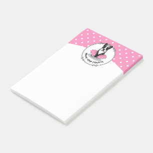 Post-it® Ballerina Ballet Princess Boston Terrier (noir)