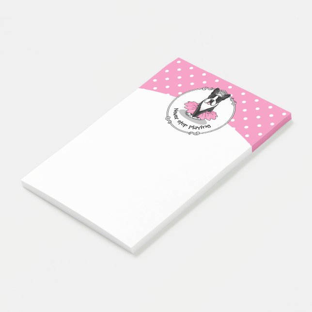Post-it® Ballerina Ballet Princess Boston Terrier (noir) (Incliné)