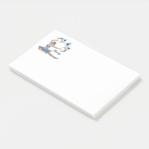 Post-it® Ballerina en bleu Nom personnel
