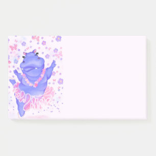 Post-it® Ballerina Hippo Funny Post it Notes Ballet Dancer