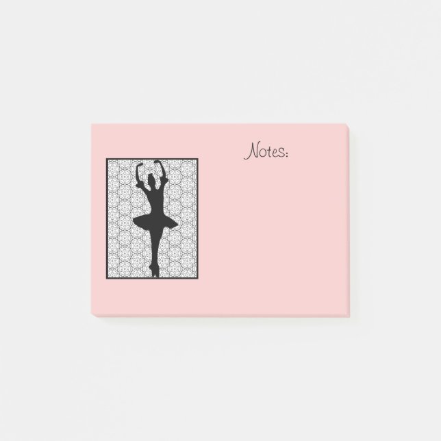 Post-it® Ballerina sur un Motif de mandala du coeur (Devant)