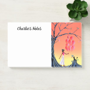 Post-it® Ballerine et chat au coucher du soleil mignons 