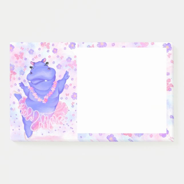 Post-it® Ballerine Hippopotame Danseuse de Ballet Notes Pos (Devant)