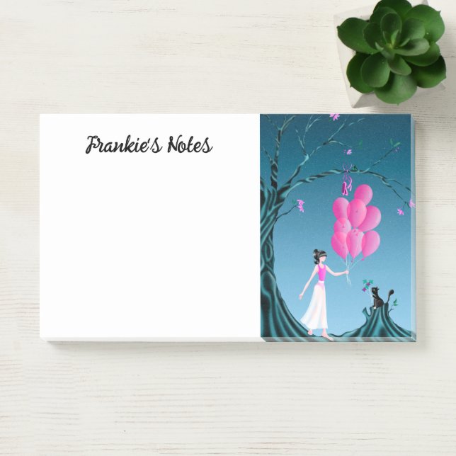 Post-it® Ballerine Mignonne & Chat sous le Ciel Nocturne (Bureau)