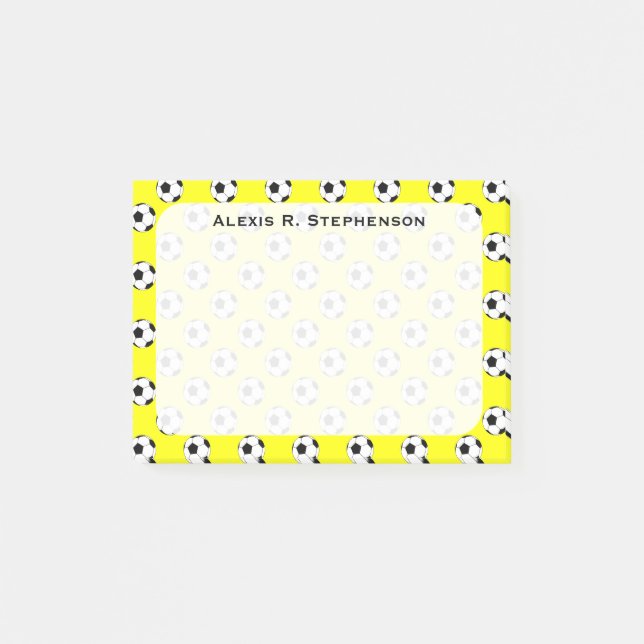 Post-it® Balles de foot-ball Monogramme Jaune (Devant)