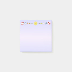 Post-it® Balles de Football & En-tête de Soleil Heureux