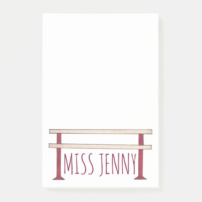 Post-it® Ballet Ballerina Classe de danse Studio Professeur (Devant)