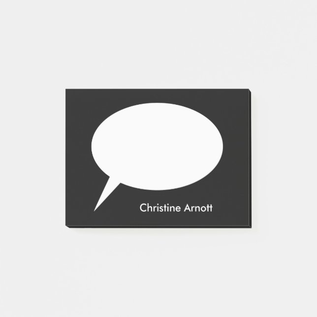 Post-it® Ballon de la parole avec le texte nommé fait sur (Devant)