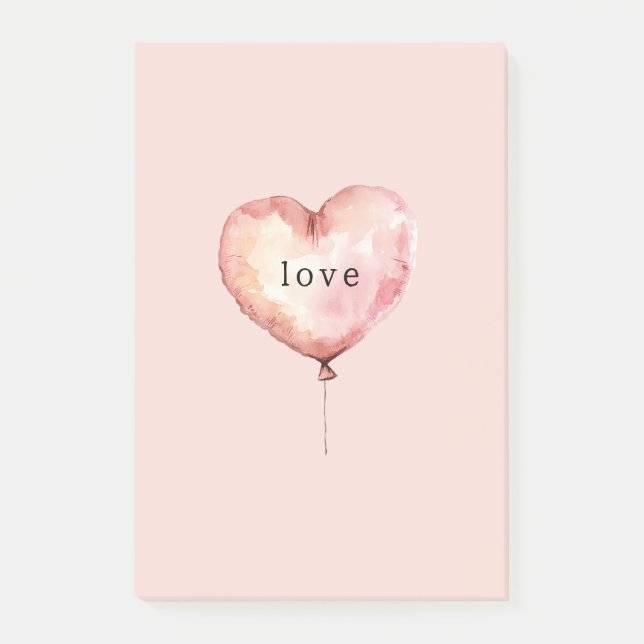 Post-it® Ballon en forme de cœur crème rose (Devant)