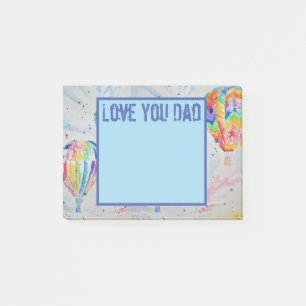 Post-it® Ballons à air chaud coloré Art Love You Dad Notes