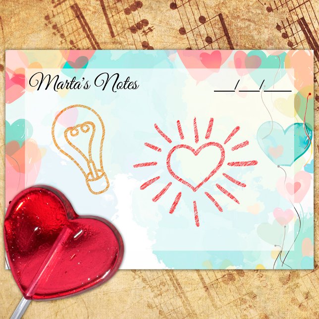 Post-it® Ballons Coeur Fille Cute 4" x 3" (Créateur téléchargé)