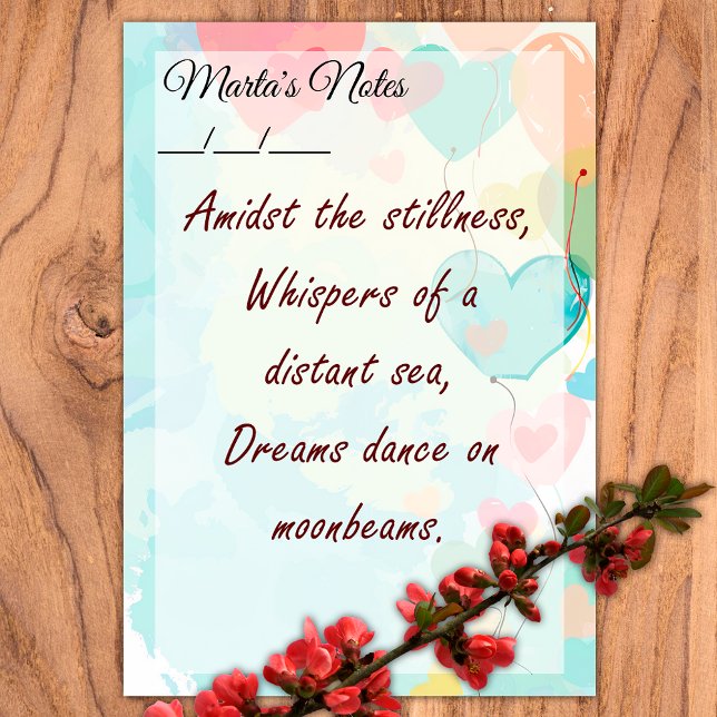 Post-it® Ballons Coeur Fille Cute 4" x 6" (Créateur téléchargé)