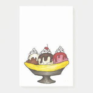 Post-it® Banana Crème glacée Fractionner Sundae Poster son