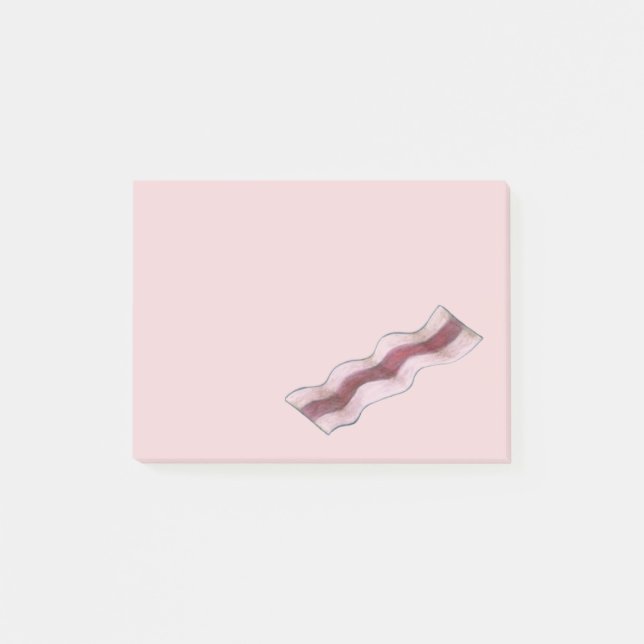 Post-it® Bande de bacon rose de taille Poster sa viande (Devant)