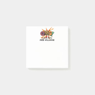 Post-it® Bande dessinée amusante de nom personnalisé OMG