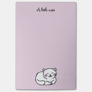Post-it® bande dessinée blanche et rose pelucheuse mignonn