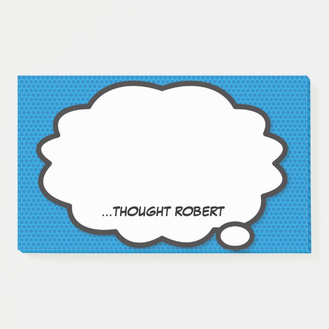 Post-it® Bande dessinée comique bleue amusante personnalisé (Devant)