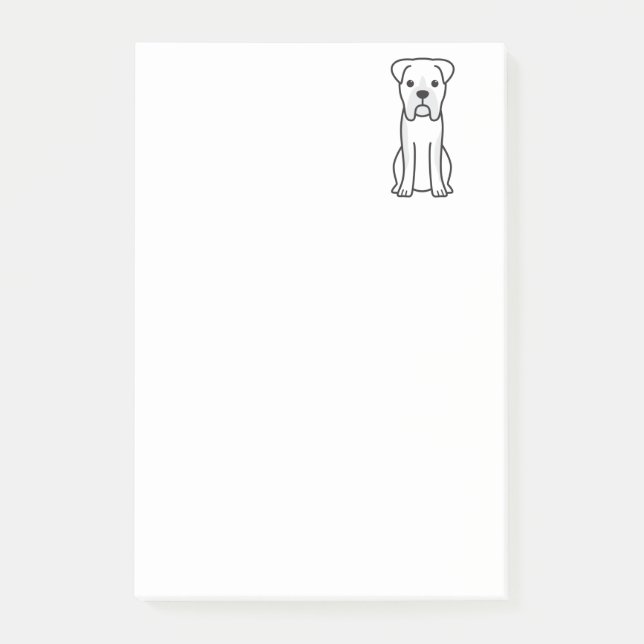 Post-it® Bande dessinée de chien de boxeur de Taureau (Devant)