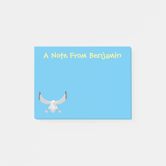Post-it® Bande dessinée de l'oiseau mûre albatros (Devant)