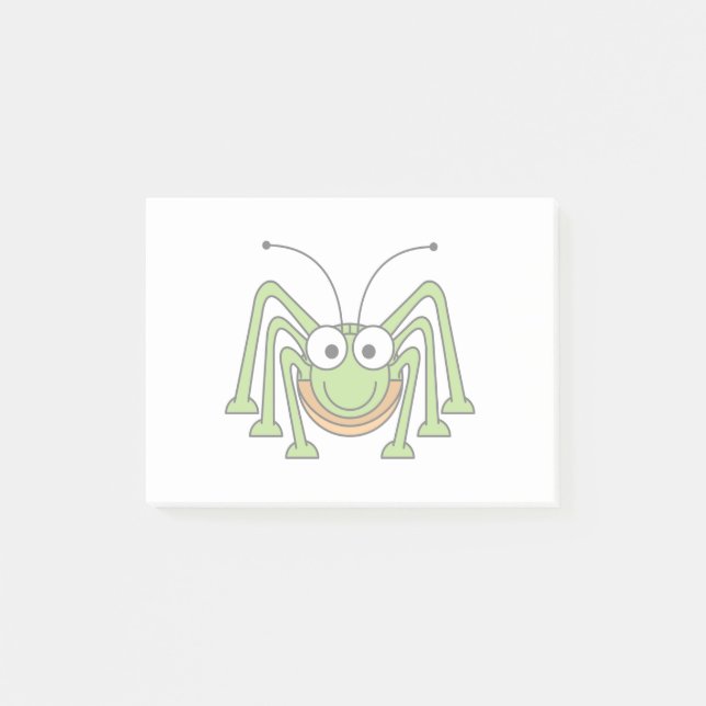 Post-it® Bande dessinée de sauterelle observée par insecte (Devant)