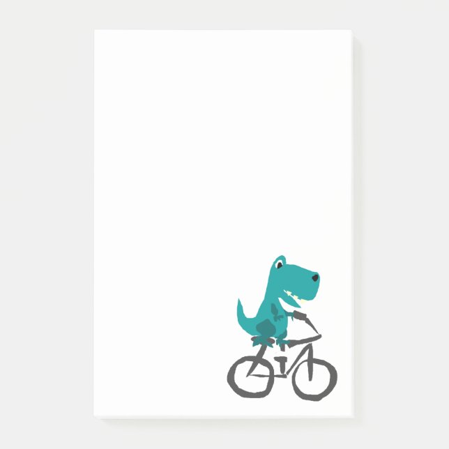 Post-it® Bande dessinée drôle de bicyclette d'équitation de (Devant)