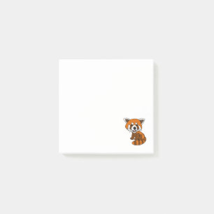 Post-it® Bande dessinée drôle mignonne de panda rouge