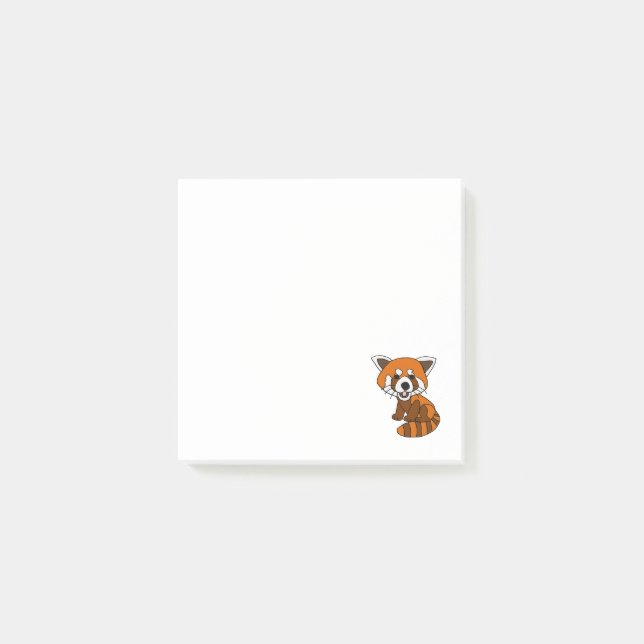 Post-it® Bande dessinée drôle mignonne de panda rouge (Devant)
