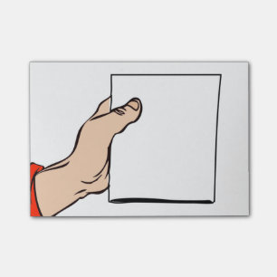 Post-it® Bande dessinée d'une main tenant une note