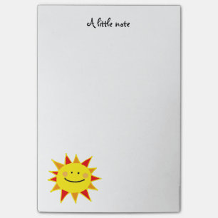 Post-it® bande dessinée heureuse jaune mignonne du soleil