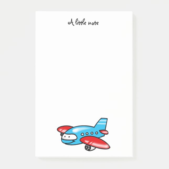 Post-it® bande dessinée mignonne d'avion (Devant)