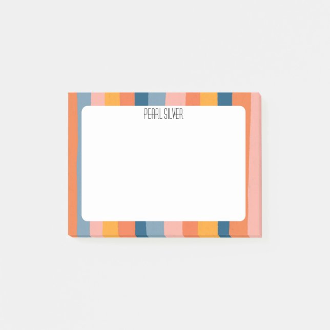 Post-it® Bandes colorées CUSTOM Chic Monogramme Personnalis (Devant)