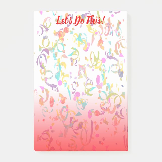 Post-it® Bandes Confetti Colorées Et Modèle Dégradé Rouge (Devant)