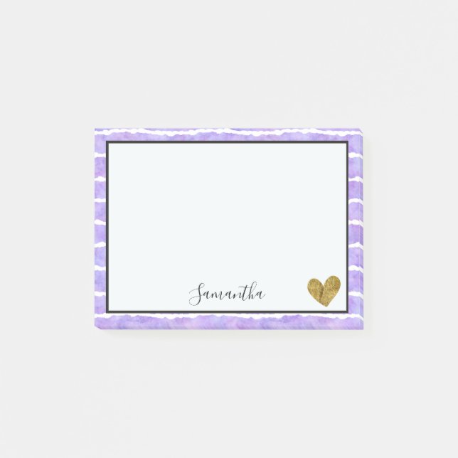 Post-it® Bandes d'aquarelle violet chic (Devant)