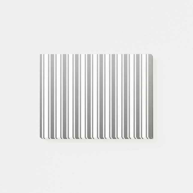 Post-it® Bandes de bonbons grises et blanches au charbon (Devant)