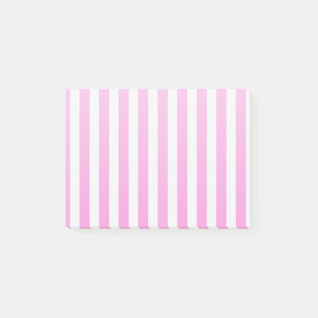 Post-it® Bandes de bonbons roses et blanches (Devant)