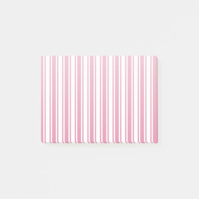 Post-it® Bandes de bonbons roses et blanches (Devant)