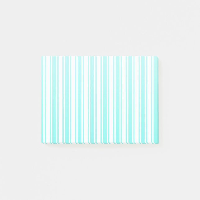 Post-it® Bandes de bonbons turquoise et blanche (Devant)